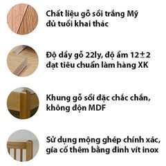 Giường 1.6M 2 Ngăn Kéo Kiểu Nhật - Gỗ Sồi Mỹ