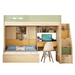 Giường Tầng Orange Kết Hợp Bàn Học -Tủ Áo GT974