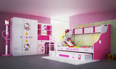 Giường Tầng Lùn Hello Kitty (1m4)