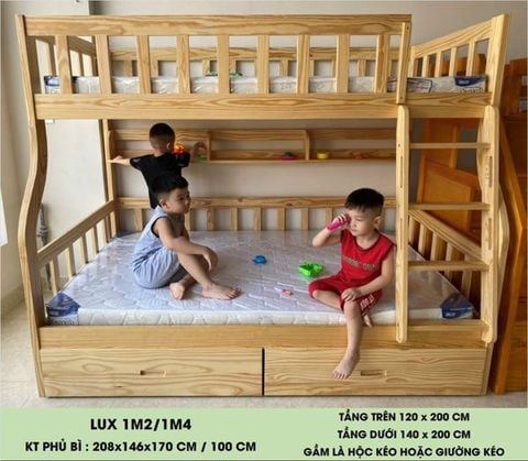 Giường Tầng Cao Cấp ANGEL - (1m/1m2 - 1m2/1m4 đóng theo yêu cầu )