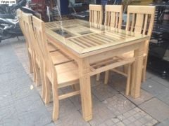 Bộ Bàn Ăn Gỗ Sồi 2 Tầng