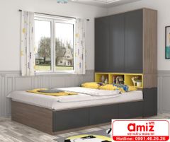Giường Ngủ Kết Hợp Tủ Áo AMIZ-012