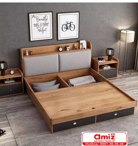 Giường ngủ nhỏ gọn phong cách Bắc Âu AMIZ- 016