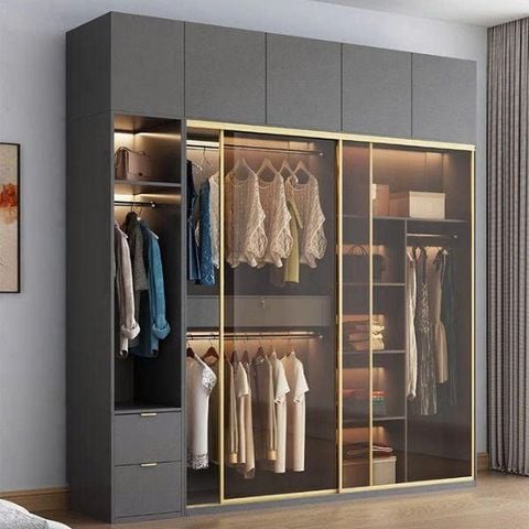 Tủ Quần Áo Cửa Kính Lùa Sang Trọng TQA-133
