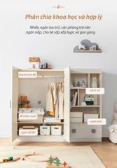 Combo 2 tủ quần áo đa năng thiết kế hiện đại cho bé -TQA 515