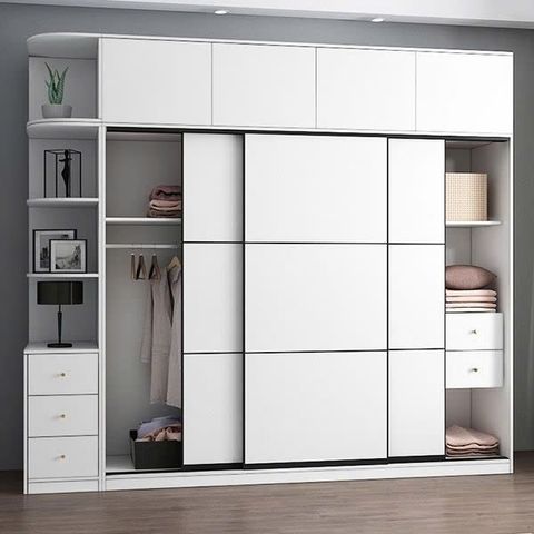 Tủ quần áo cánh lùa kẻ chỉ cho phòng ngủ hiện đại - DTA14