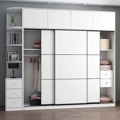 Tủ quần áo cánh lùa kẻ chỉ cho phòng ngủ hiện đại - DTA14