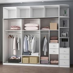 Tủ quần áo cánh lùa kẻ chỉ cho phòng ngủ hiện đại - DTA14