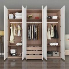 Tủ quần áo 6 cánh mở hiện đại DTA11