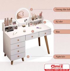 Bàn Phấn Đèn Led Gỗ MDF Cao Cấp AMIZ-020