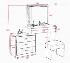 Mẫu Bàn Trang Điểm Gỗ Đẹp AMIZ-031