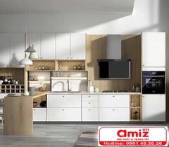 Tủ nhà bếp gỗ gia đình thiết kế sang trọng AMIZ-005
