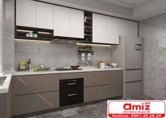 Tủ bếp gỗ thông minh hệ module cao cấp AMIZ-009