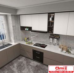 Tủ bếp gỗ thông minh hệ module cao cấp AMIZ-009