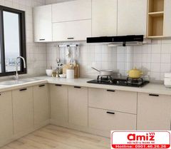 Mẫu tủ bếp cao cấp thiết kế tối giản AMIZ-011