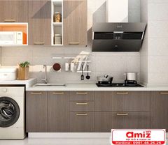 Mẫu tủ bếp cao cấp thiết kế tối giản AMIZ-011