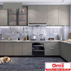 Tủ bếp bằng gỗ thiết kế hiện đại AMIZ-012