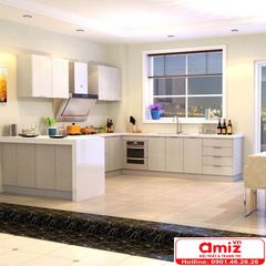 Tủ bếp bằng gỗ thiết kế hiện đại AMIZ-012