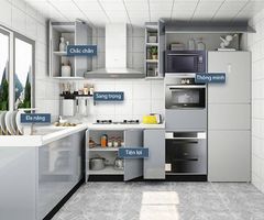 Tủ bếp gỗ module thiết kế mới nhất AMIZ-014