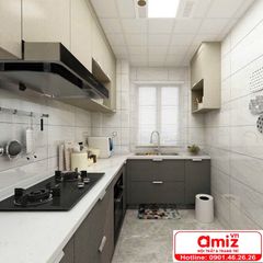 Hệ tủ bếp đẹp hiện đại đa chức năng AMIZ-018
