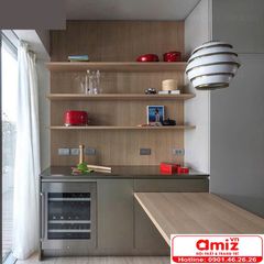Mẫu tủ bếp đa năng hình chữ I AMIZ-019