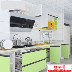 Mẫu tủ bếp đẹp gỗ công nghiệp AMIZ-023