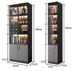 Mẫu tủ rượu kính đẹp sang trọng AMIZ-001