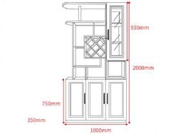 Tủ rượu phòng khách gỗ công nghiệp kích thước lớn AMIZ-003
