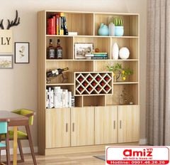 Tủ rượu bằng gỗ gia đình thiết kế đẹp AMIZ-005