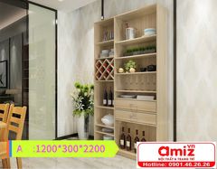 Tủ rượu gỗ công nghiệp thiết kế tiện dụng AMIZ-006