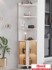 Kệ trưng rượu gỗ kết hợp kính AMIZ-007