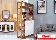 Tủ rượu trưng bày gỗ sang trọng đa năng AMIZ-016