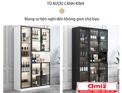 Tủ rượu cánh kính thiết kế sang trọng AMIZ-018
