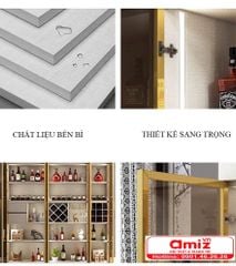Tủ kính để rượu phòng khách cao cấp AMIZ-022