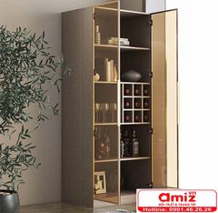 Tủ rượu bằng gỗ kết hợp kính sang trọng AMZI-025