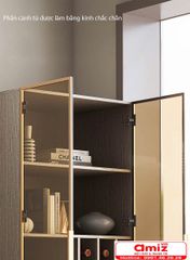 Tủ rượu bằng gỗ kết hợp kính sang trọng AMZI-025