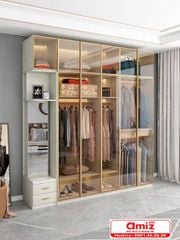 Tủ áo cánh kính khung nhôm hiện đại AMIZ-006