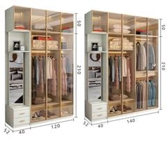 Tủ áo cánh kính khung nhôm hiện đại AMIZ-006