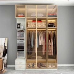 Tủ áo cánh kính khung nhôm hiện đại AMIZ-006