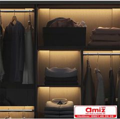Tủ áo gỗ MDF cánh kính cường lực AMIZ-007