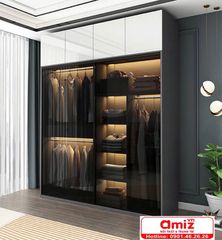 Tủ áo gỗ MDF cánh kính cường lực AMIZ-007