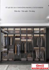 Tủ áo cánh kính khung nhôm sang trọng AMIZ-010