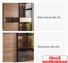 Tủ quần áo cửa trượt cánh kính AMIZ-011