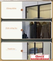 Tủ đựng quần áo nhỏ gọn, thời trang AMIZ-015
