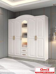 Tủ quần áo gỗ có kính đẹp hiện đại AMIZ-016