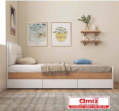 Giường ngủ bọc nệm đầu giường gỗ AMIZ-001