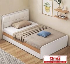 Giường ngủ bọc nệm đầu giường gỗ AMIZ-001