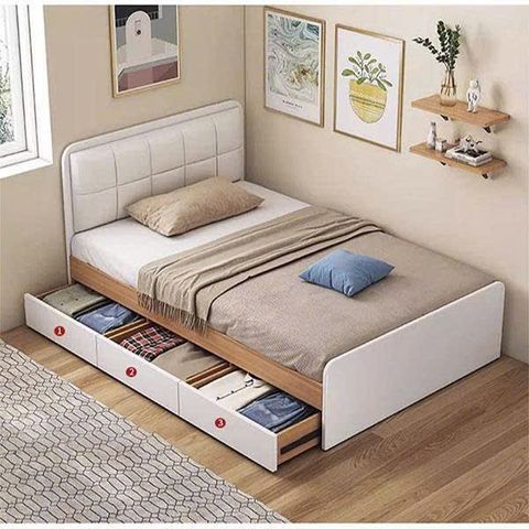 Giường ngủ bọc nệm đầu giường gỗ AMIZ-001