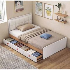 Giường ngủ bọc nệm đầu giường gỗ AMIZ-001
