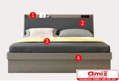Giường ngủ gỗ MDF thiết kế sang trọng hiện đại AMIZ-002